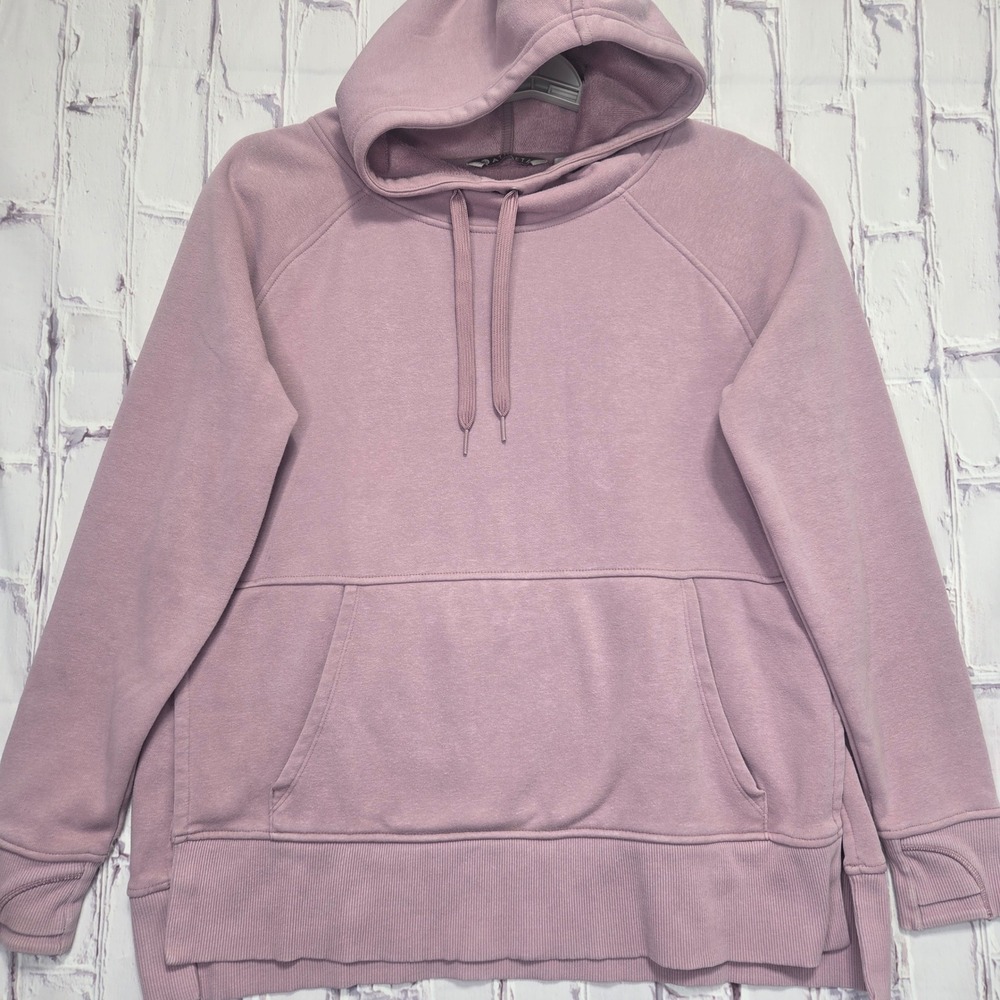 Athleta Coaster Luxe Hoodie Sweatshirt Mauve Purple Fleece Pullover Women Medium